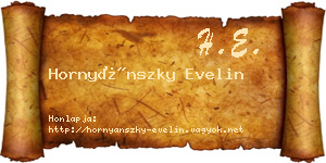 Hornyánszky Evelin névjegykártya