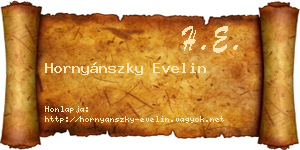 Hornyánszky Evelin névjegykártya